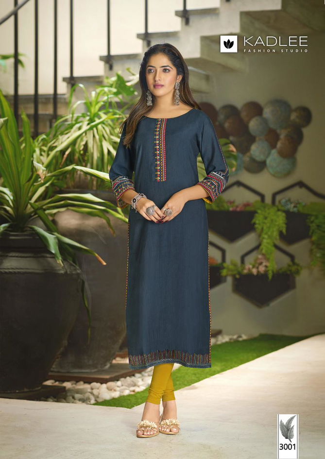 Aarvi By Kadlee Viscose Weaving Designer Kurtis Suppliers In India